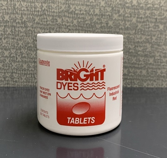 Water Tracer Dye: Fluorescent Industrial Red - Tablets - Kingscote